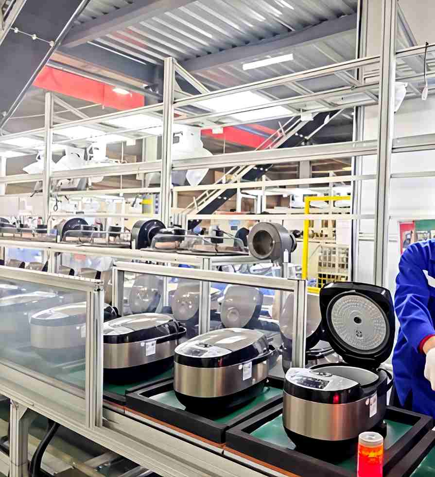 Electric rice cooker assembly line